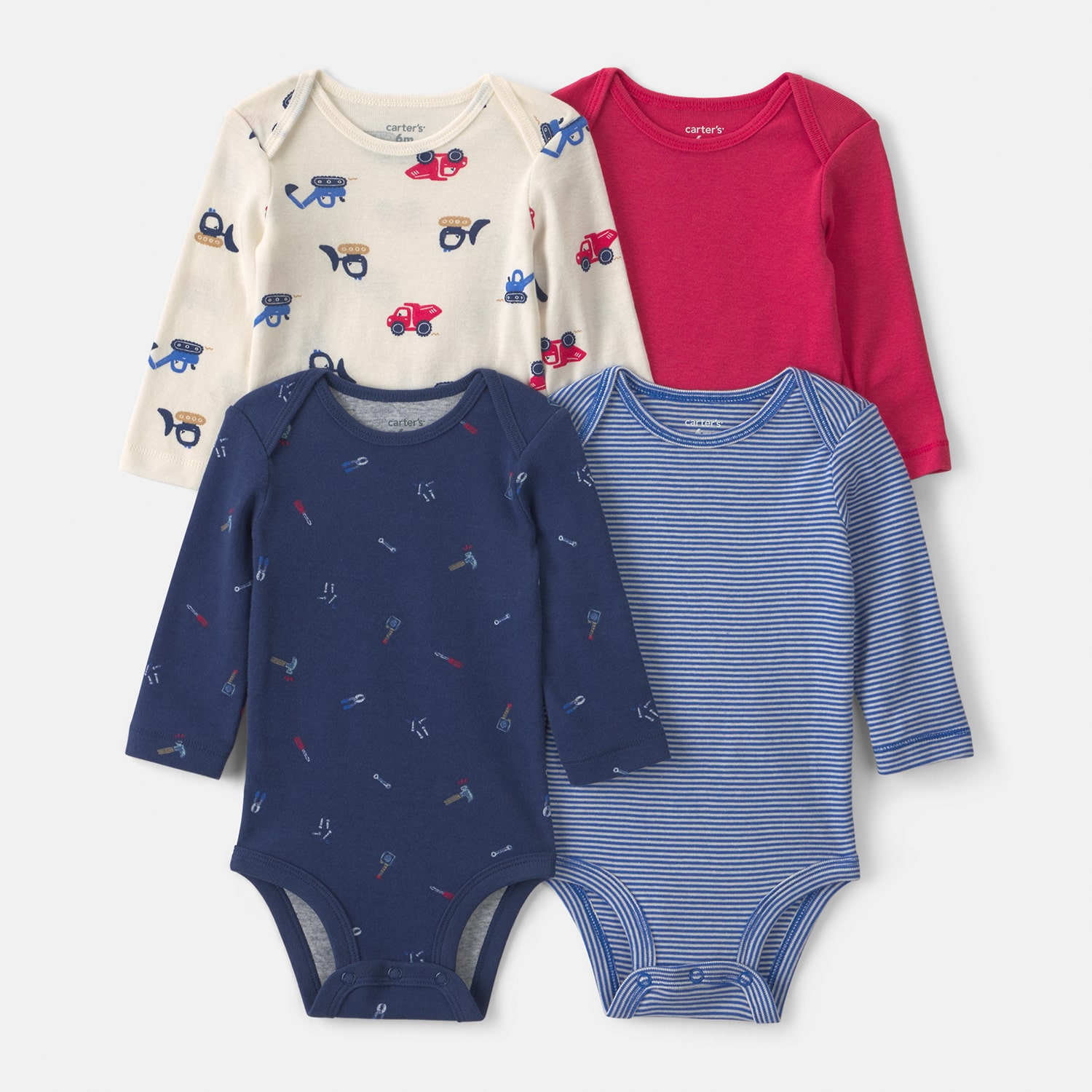 Carter's Baby Boys Crew Neck Long Sleeve 4-pc. Bodysuit