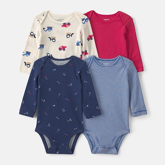 Carter's Baby Boys Crew Neck Long Sleeve 4-pc. Bodysuit