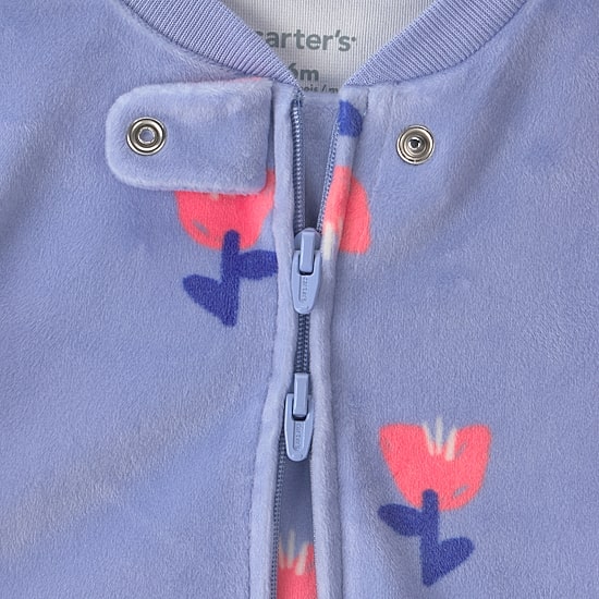 Carter's Microfleece Floral Baby Girls Floral Sleep and Play