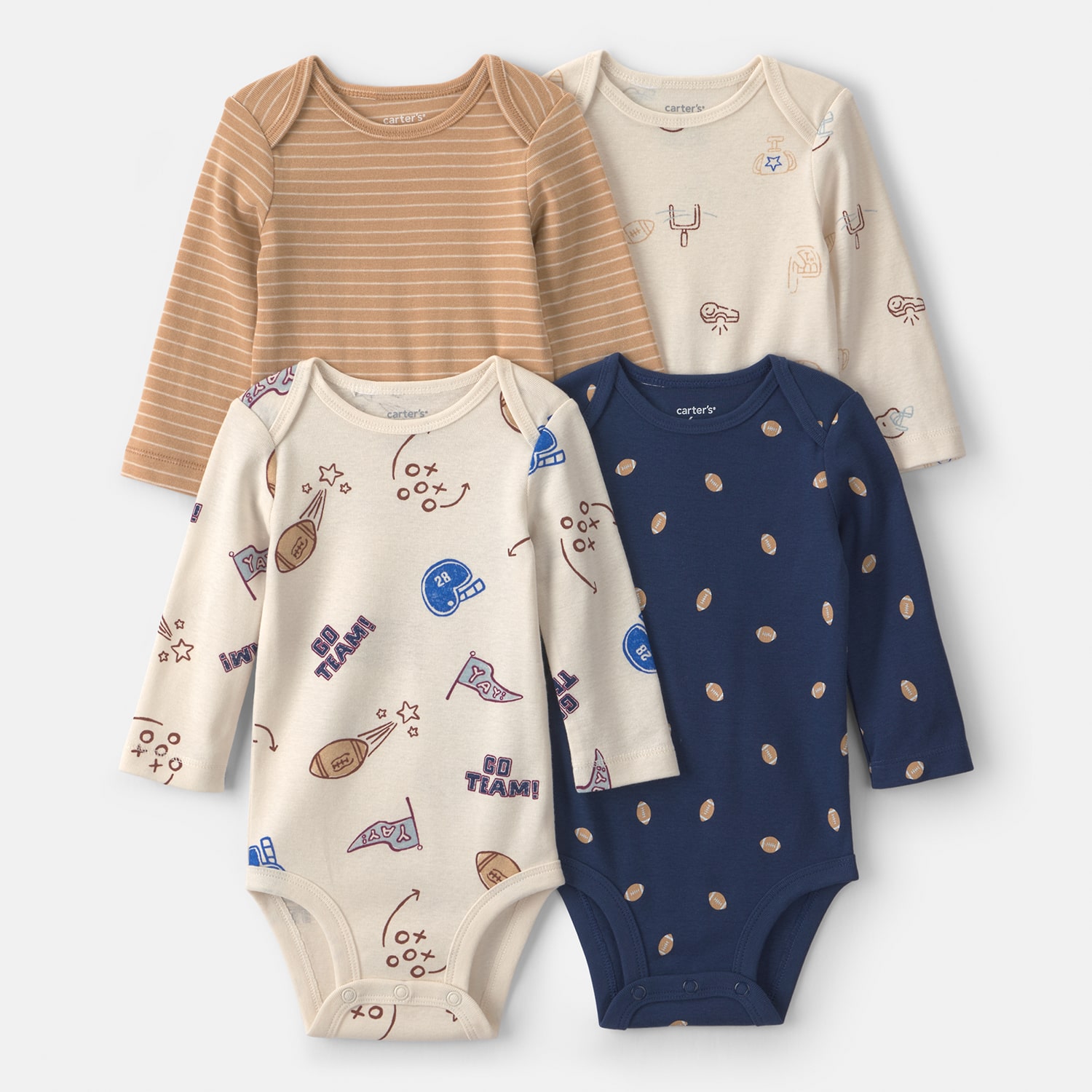 Carter's Baby Boys Crew Neck Long Sleeve 4-pc. Bodysuit