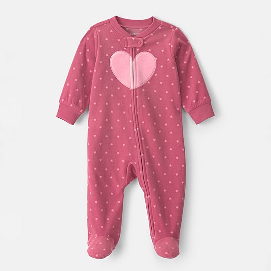 Carter's Microfleece Heart Baby Girls Hearts Hearts Sleep and Play