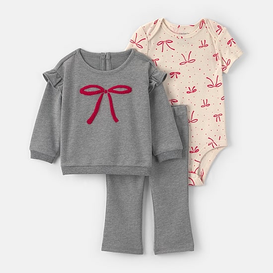 Carter's Baby Girls French Terry 3-pc. Pant Set