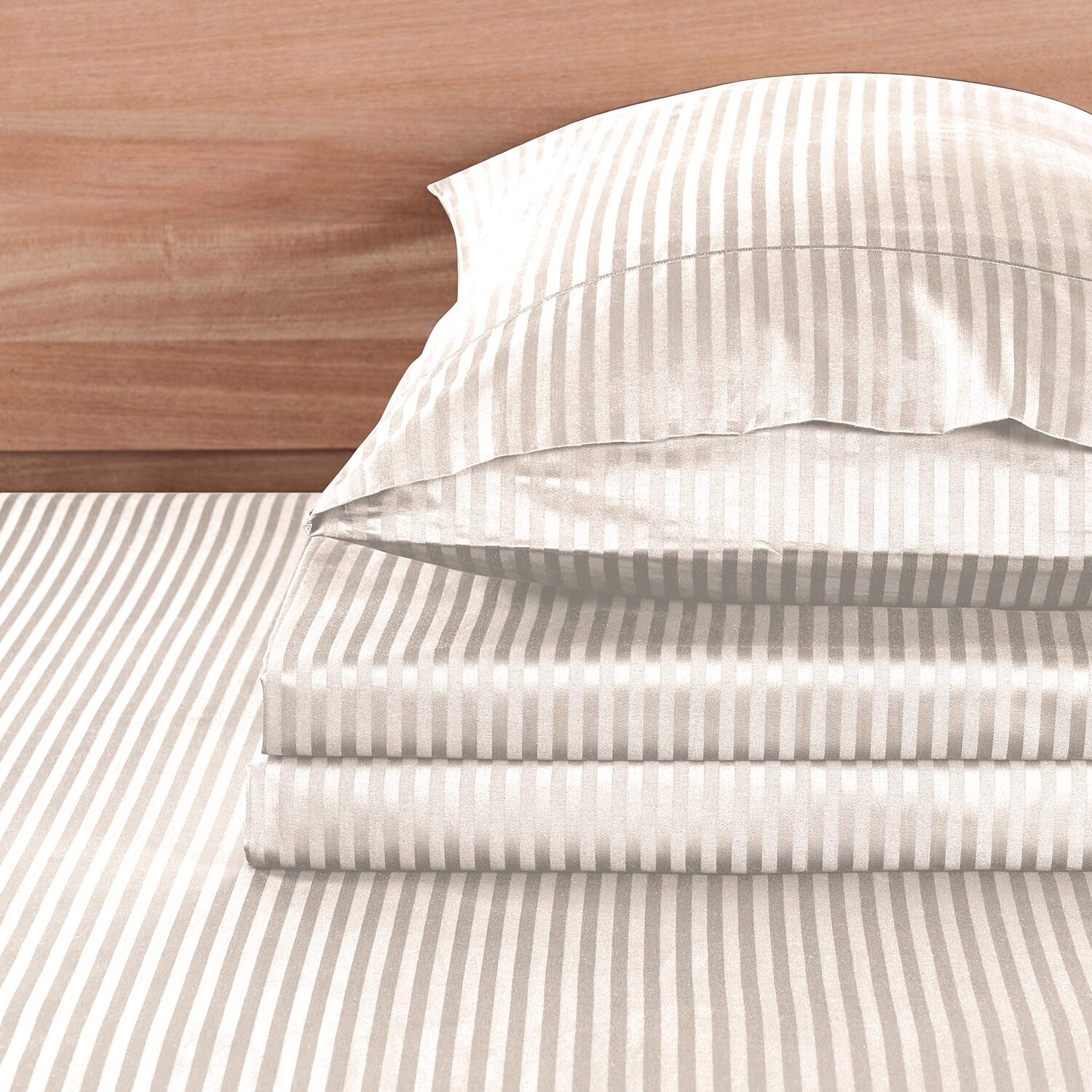 Kathy Ireland Damask Stripe With Optifit 500tc Sheet Set