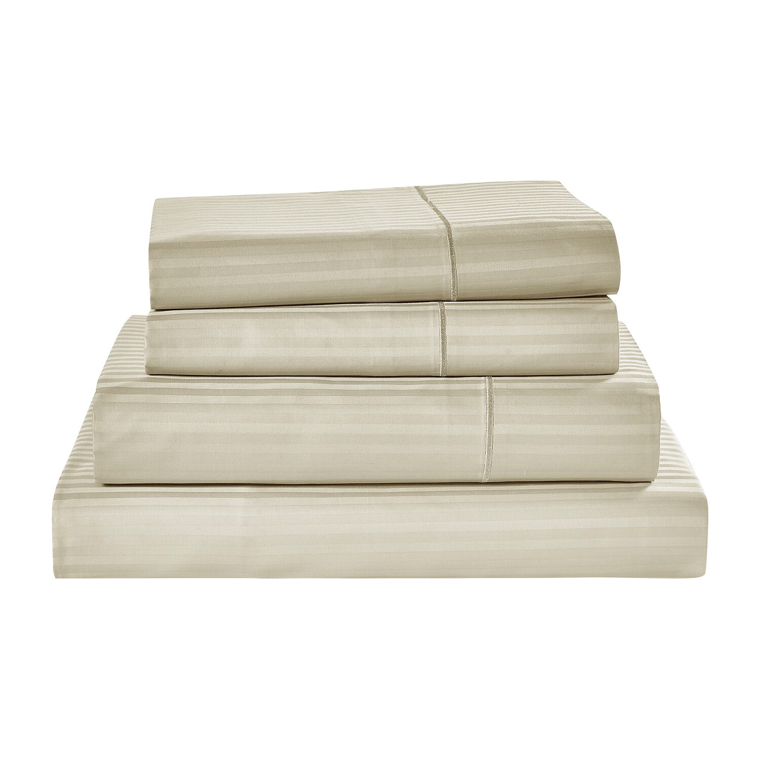 Kathy Ireland Damask Stripe With Optifit 500tc Sheet Set