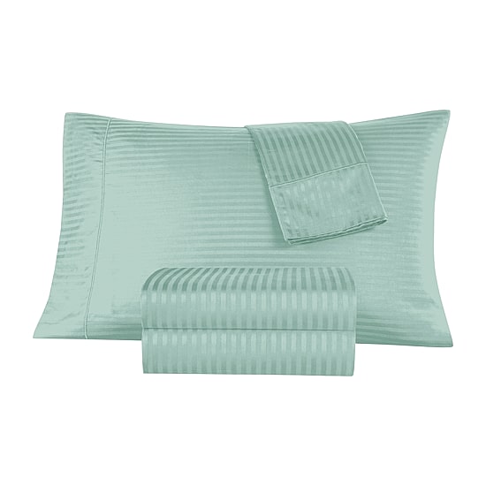 Kathy Ireland Damask Stripe With Optifit 500tc Sheet Set