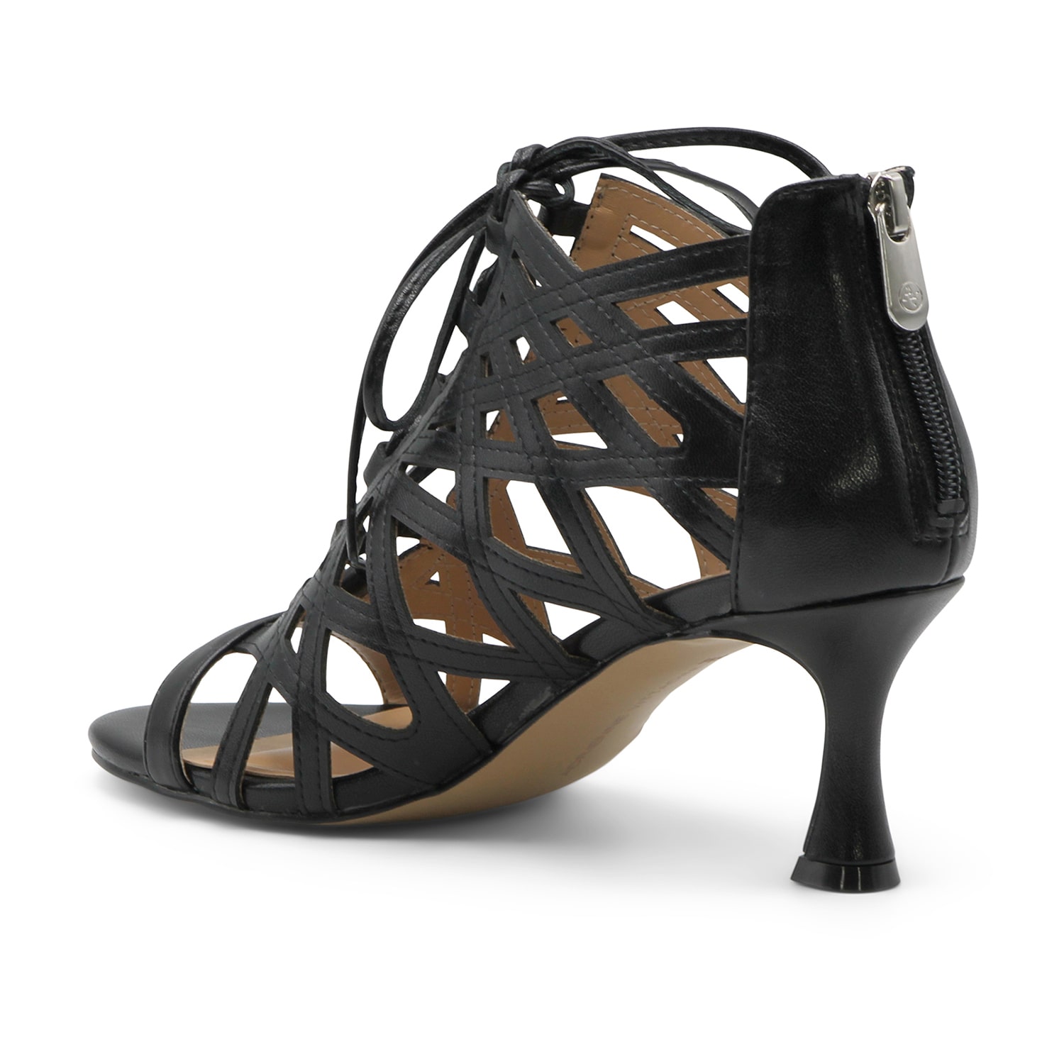Adrienne Vittadini Geyser Womens Almond Open Toe Flared Heel Pumps