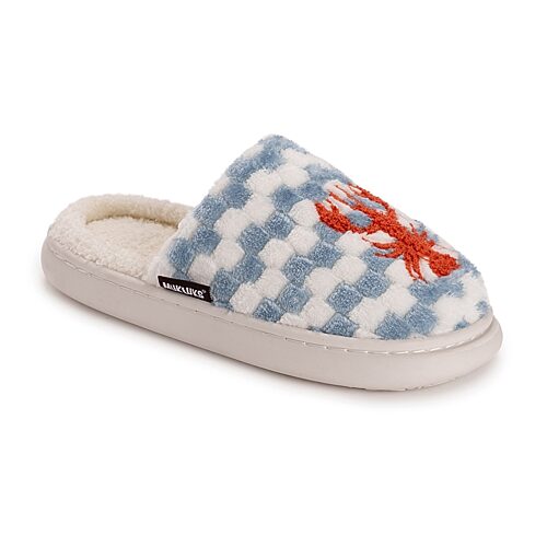 Muk Luks Joss Slide Womens Memory Foam Slip-on Slippers In Blue