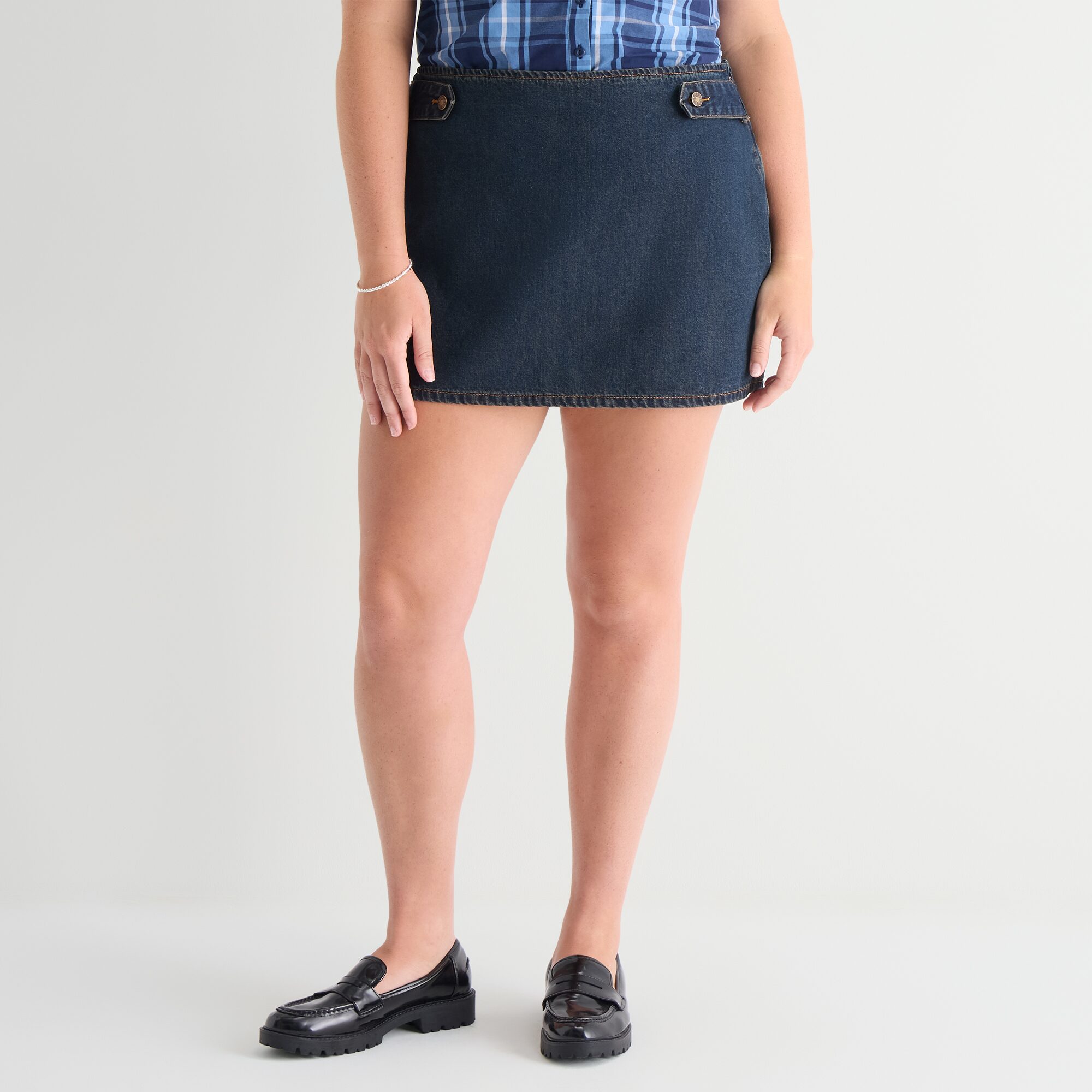 Forever 21 Womens Juniors Plus Mini Denim Skirt