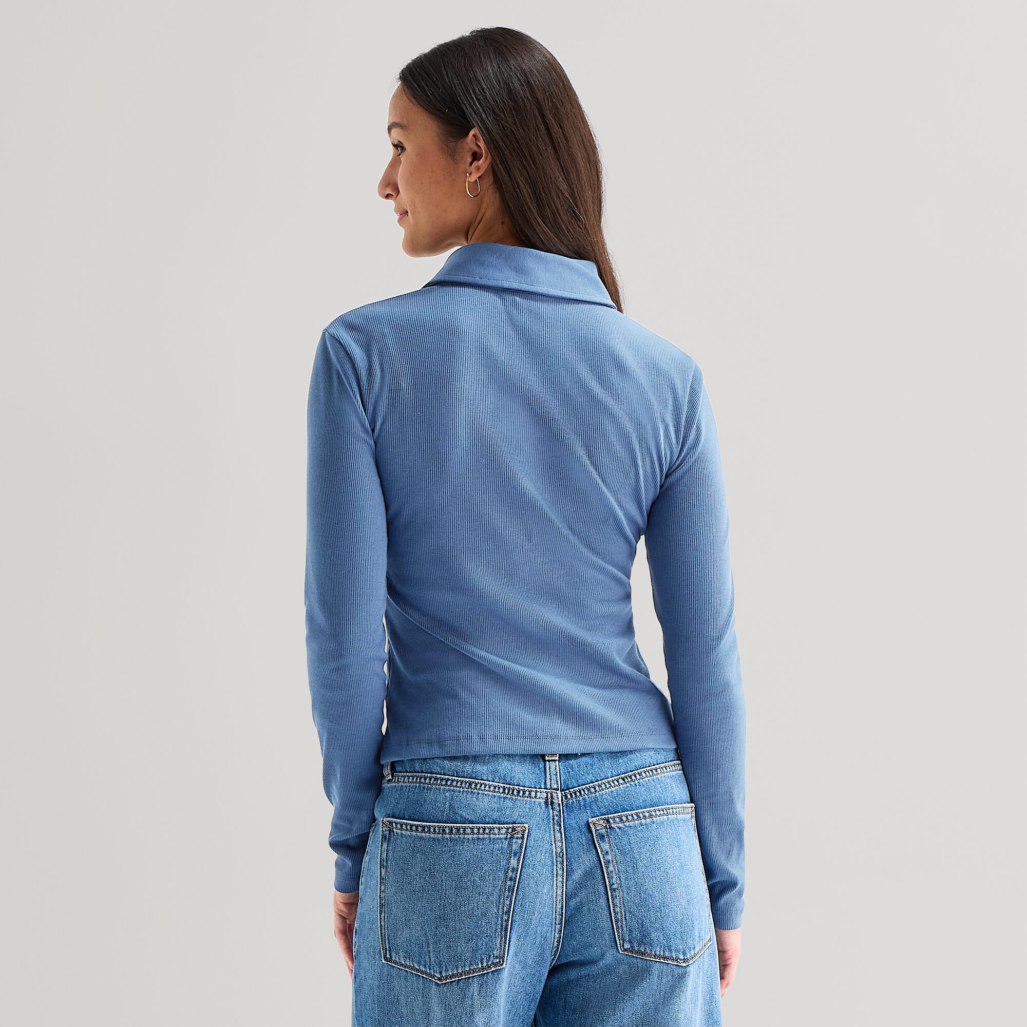 A.N.A Womens Long Sleeve Polo Shirt