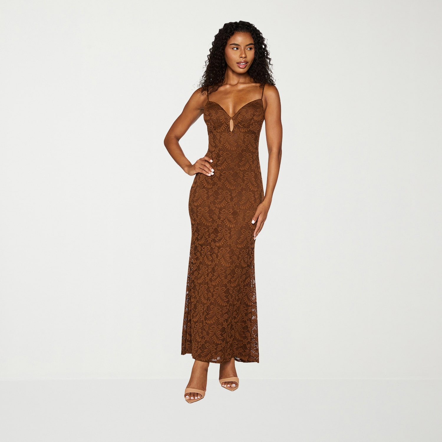 Premier Amour Womens V Neck Sleeveless Maxi Dress