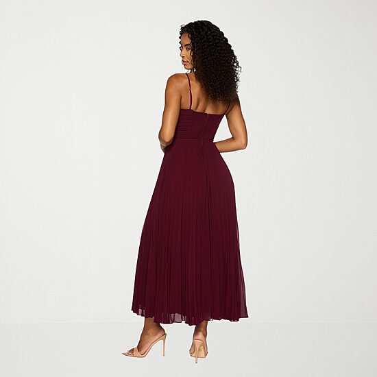 Premier Amour Womens Midi Sweetheart Neck Sleeveless Evening Gown