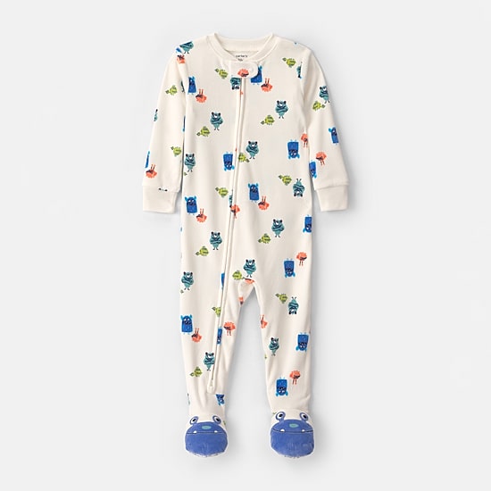 Carter's Dreamplush Baby Boys Footed Crew Neck Long Sleeve One Piece Pajama