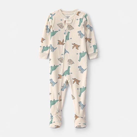 Carter's Dreamplush Baby Boys Footed Crew Neck Long Sleeve One Piece Pajama