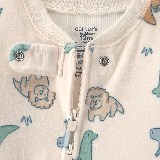 Carter's Dreamplush Baby Boys Footed Crew Neck Long Sleeve One Piece Pajama