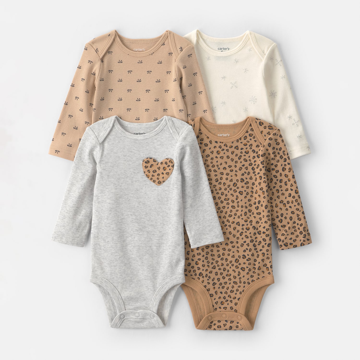 Carter's Baby Girls Crew Neck Long Sleeve 4-pc. Bodysuit