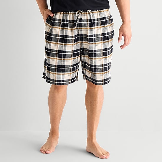 St. John's Bay Mens Big and Tall Flannel Pajama Shorts