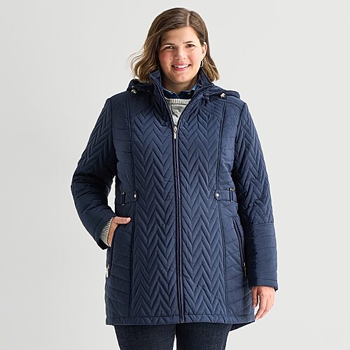Gallery Womens Midweight Quilted Jacket In Blue