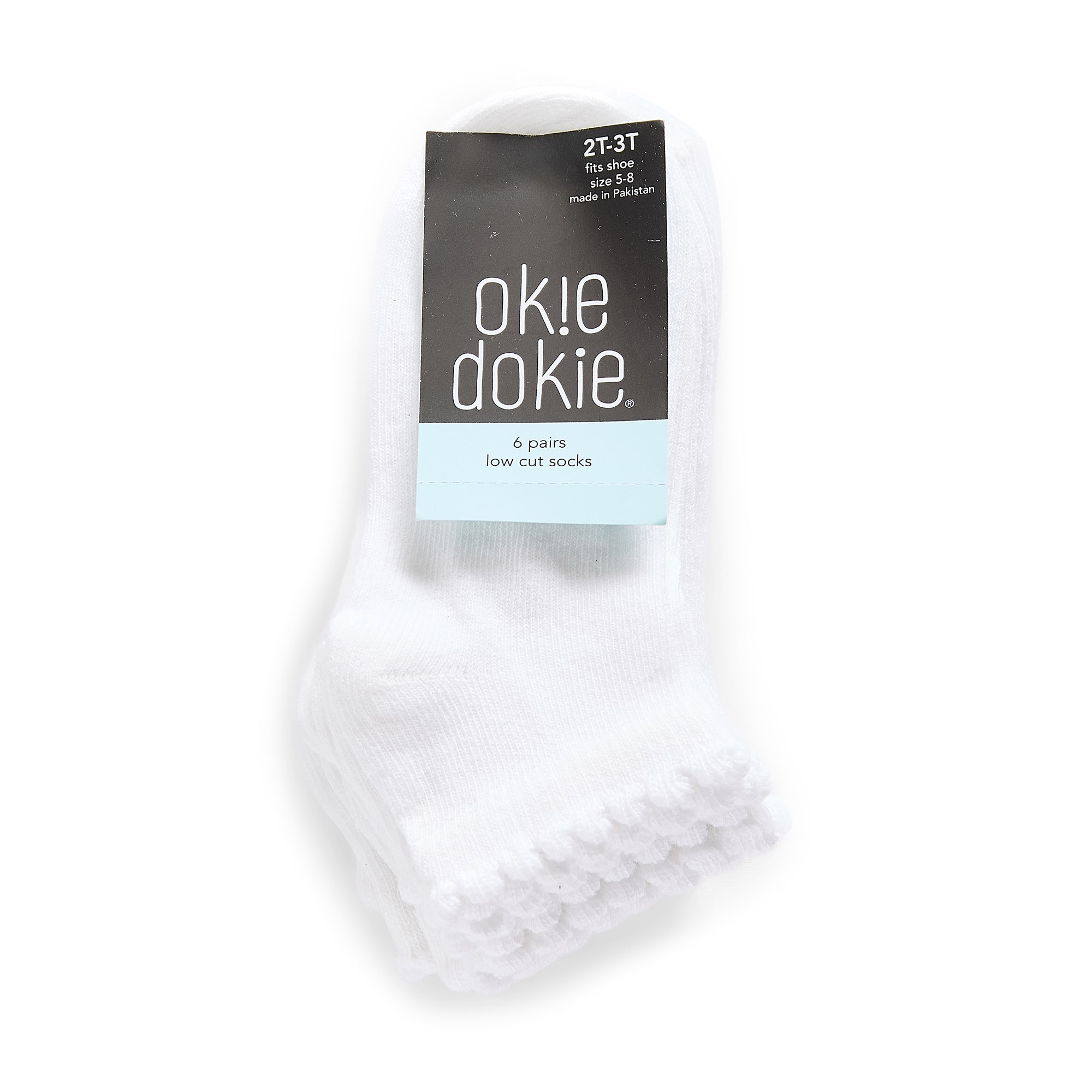 Okie Dokie Little & Big Kid Girls Multi-Pack 6 Pair Toddler Low Cut Socks