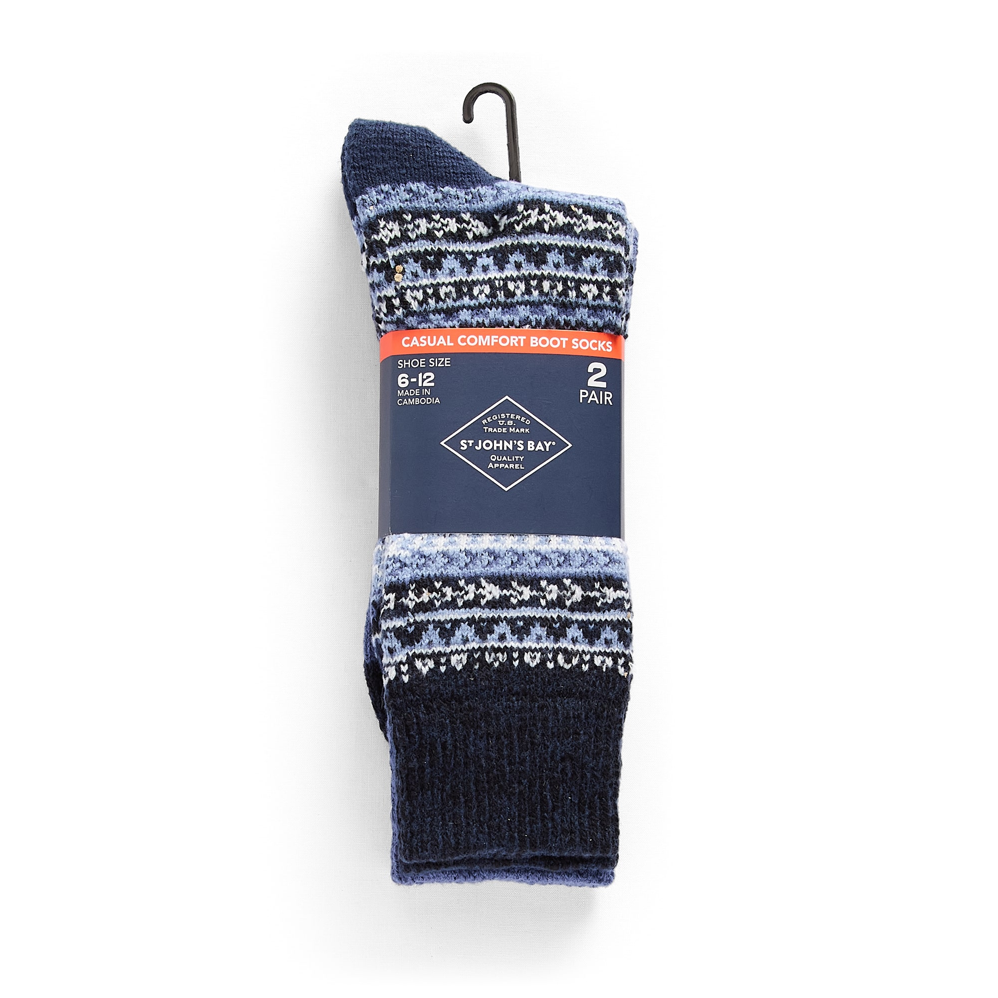 St. John's Bay Mens 2 Pair Boot Socks
