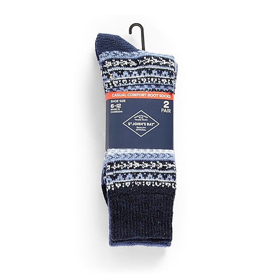St. John's Bay Mens 2 Pair Boot Socks