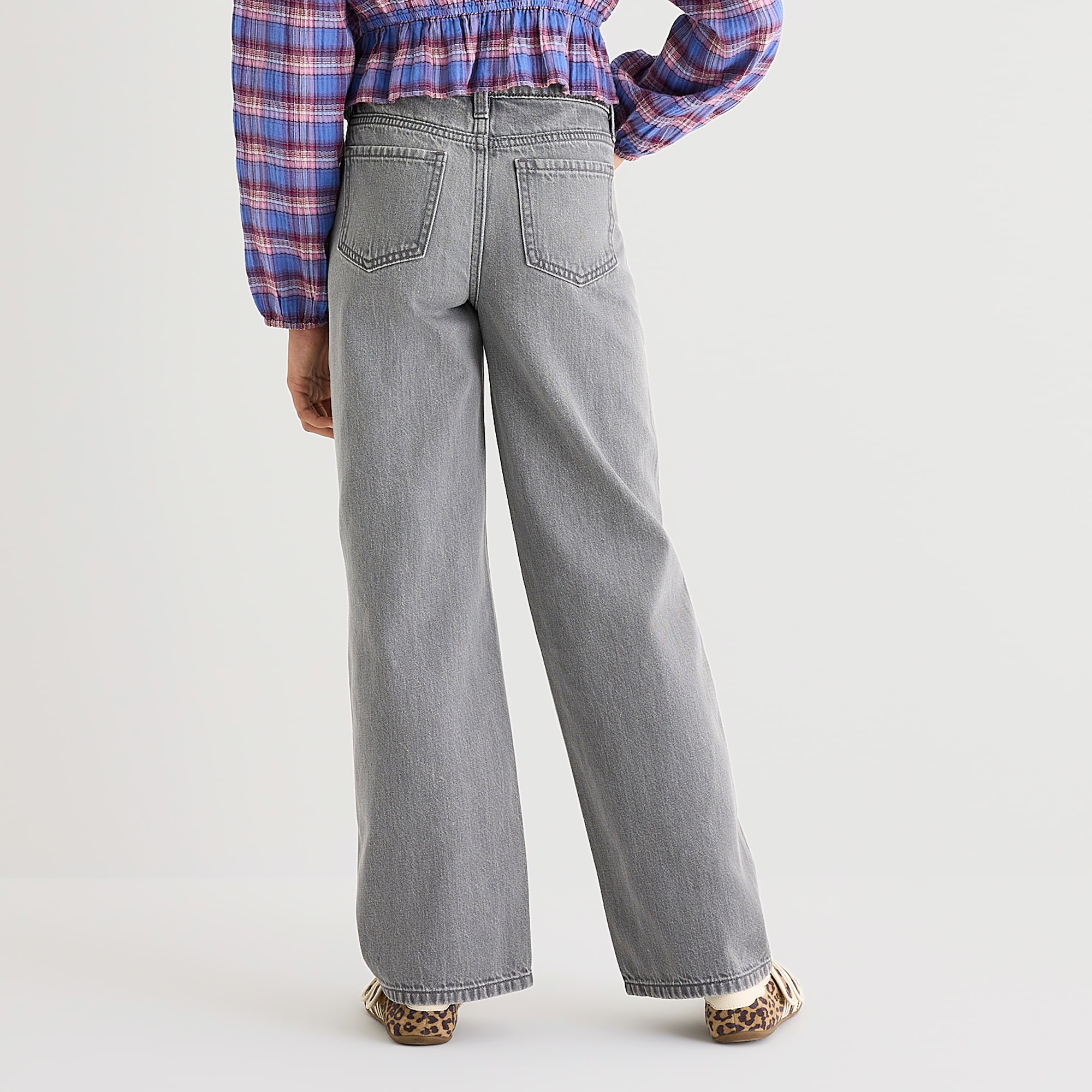 Thereabouts Little & Big Kid Girls Adjustable Waist Mid Rise Wide Leg Jean