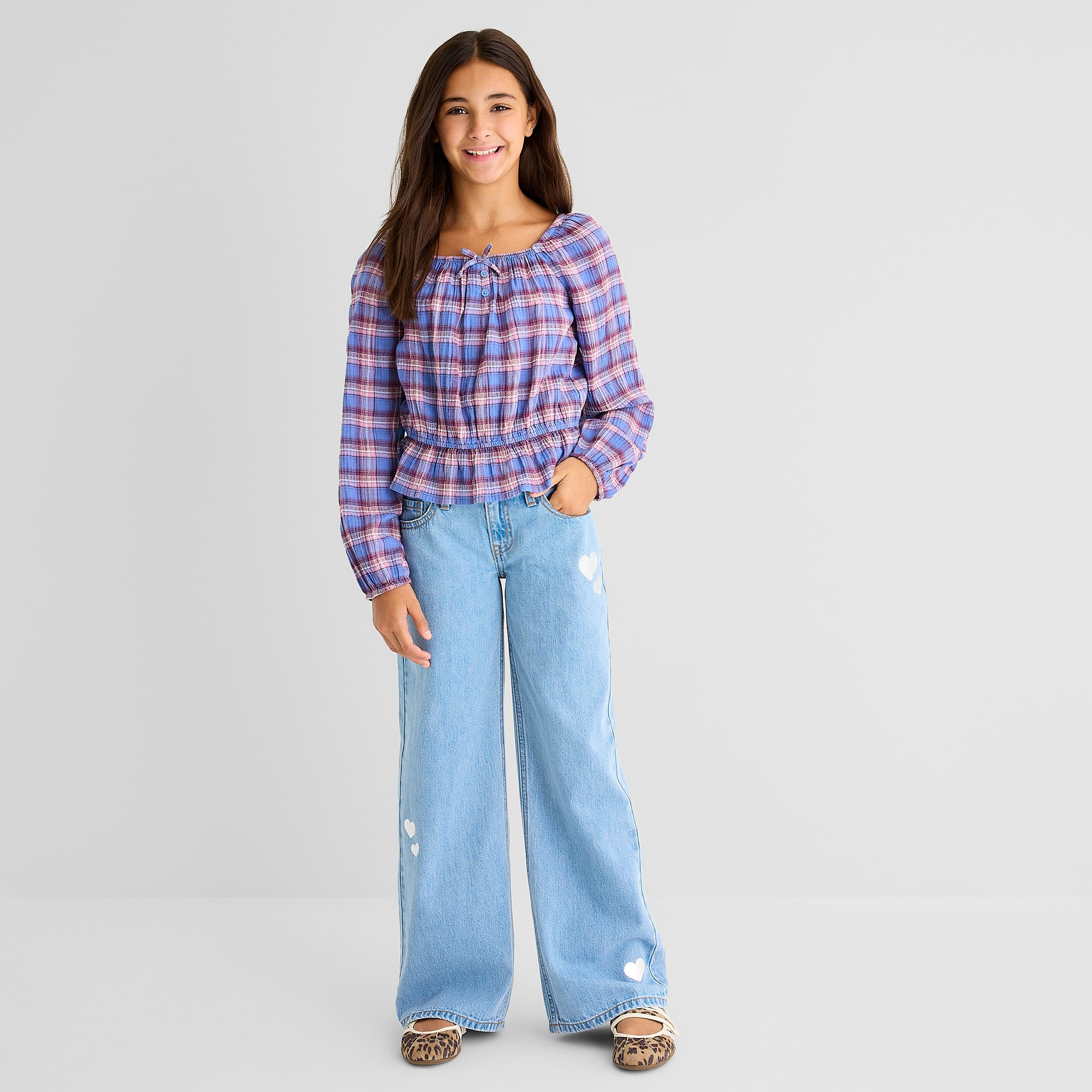 Thereabouts Little & Big Kid Girls Adjustable Waist Low Rise Baggy Fit Jean