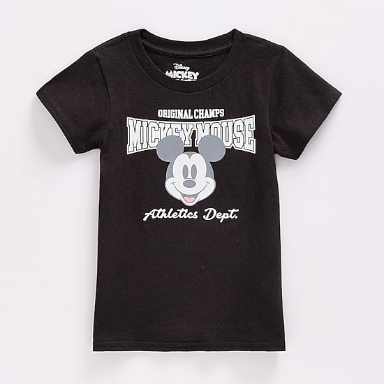 Disney Collection Boys Crew Neck Short Sleeve Regular Fit Mickey Mouse Graphic T-Shirt