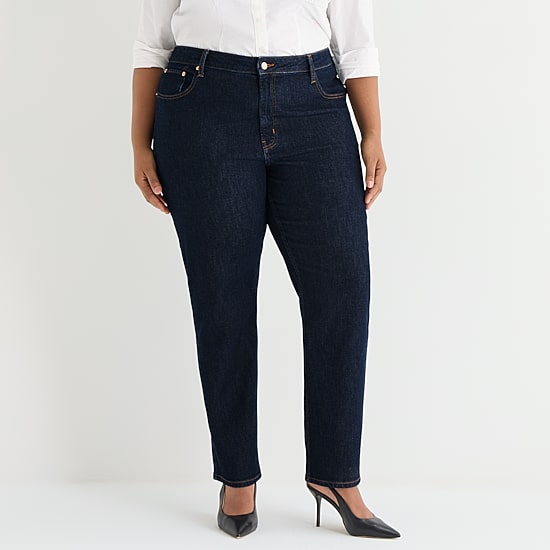 Marilyn Monroe Womens Plus High Rise Slim Fit Jean