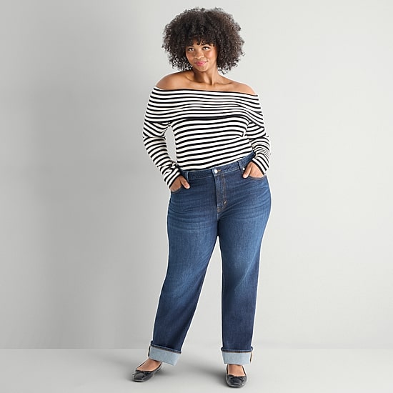 Marilyn Monroe Womens Plus High Rise Jean
