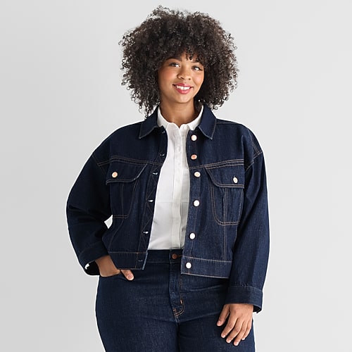Marilyn Monroe Womens Denim Plus Jacket In Blue