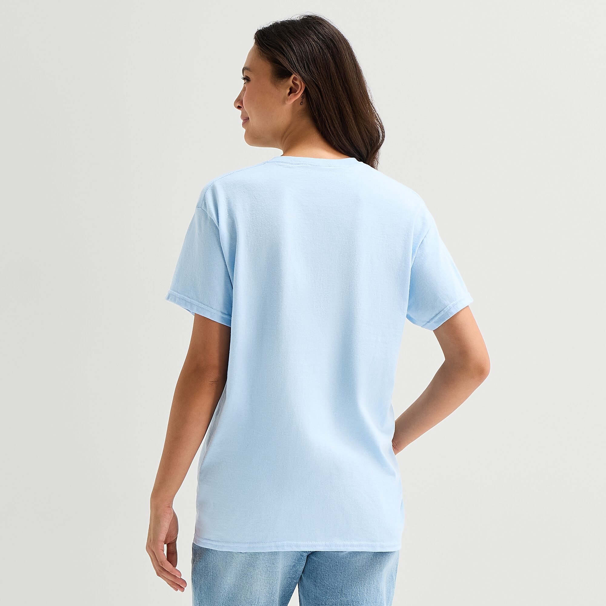 Curious George Boyfriend Tee Womens Juniors Crew Neck Short Sleeve Regular Fit Graphic T-Shirt