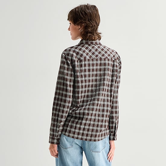 A.N.A Plaid Womens Cuffed Long Sleeve Regular Fit Button-Down Shirt