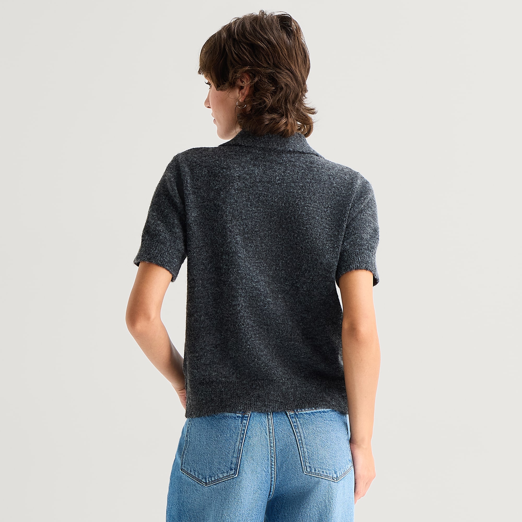A.N.A Womens Short Sleeve Polo Sweater