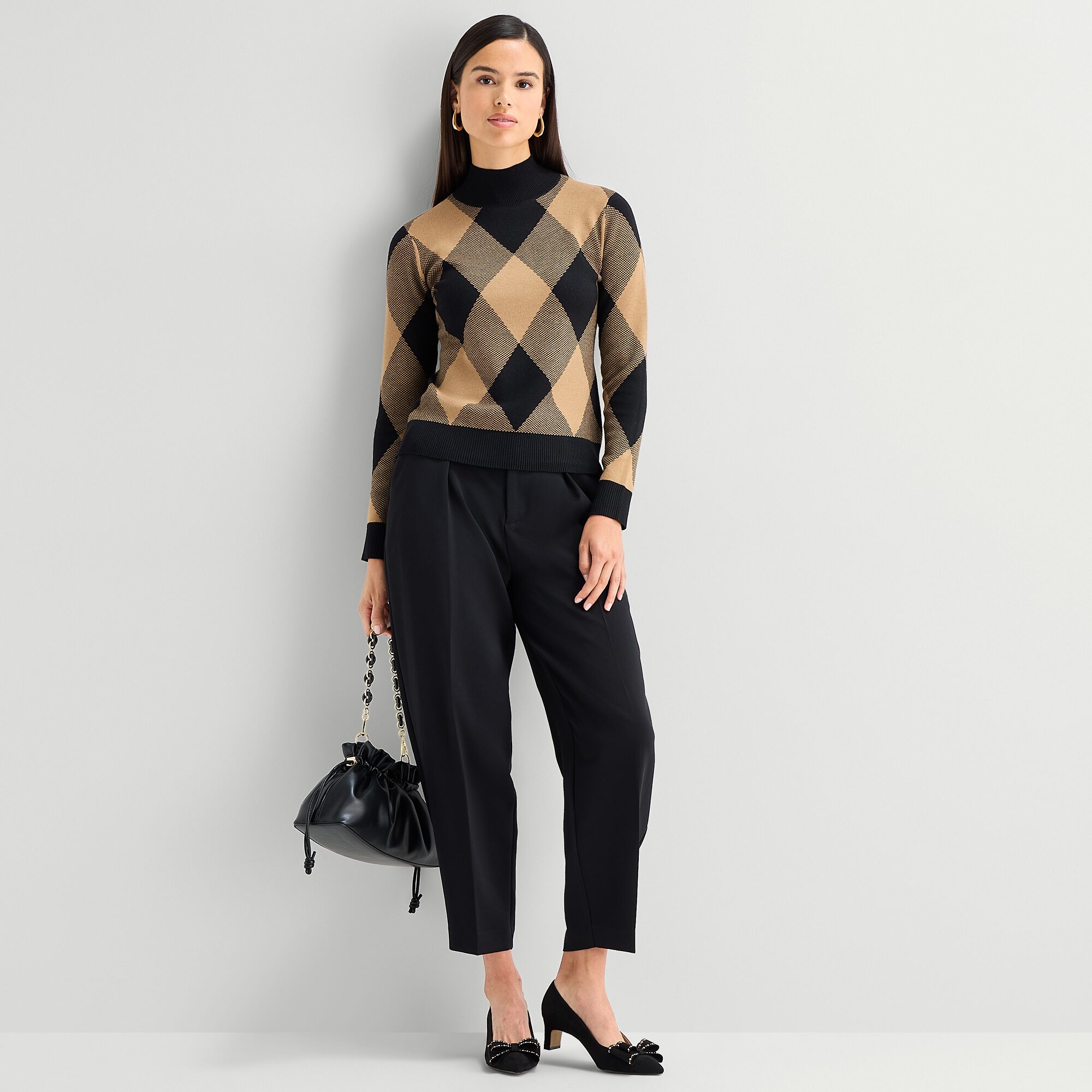 Worthington Womens Turtleneck Long Sleeve Pullover Sweater