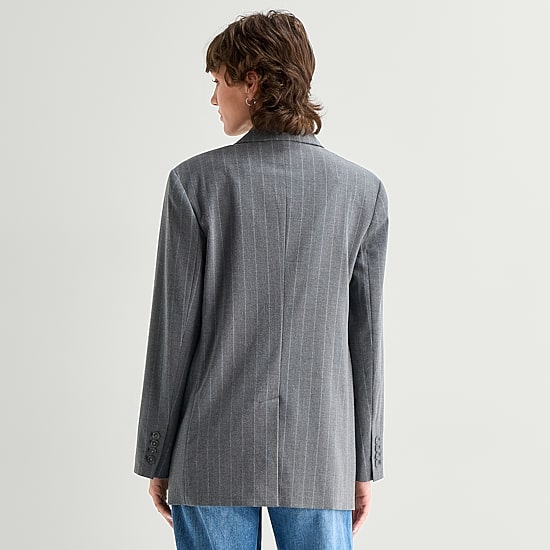 A.N.A Oversized Womens Striped Relaxed Fit Blazer