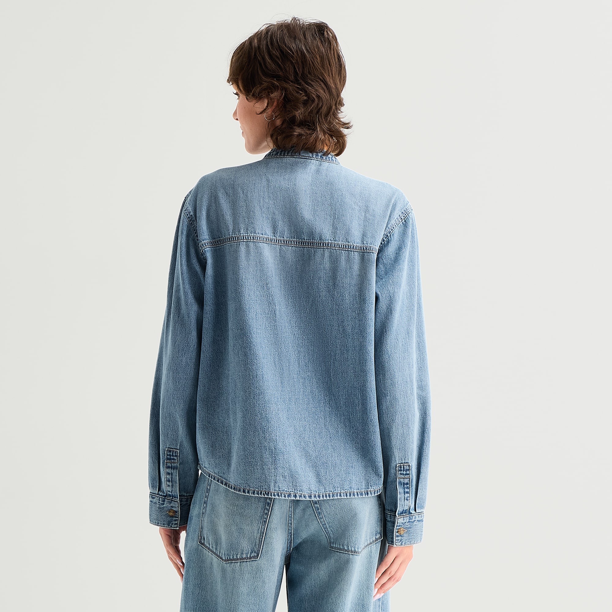 A.N.A Womens Split Tie Neck Long Sleeve Blouse