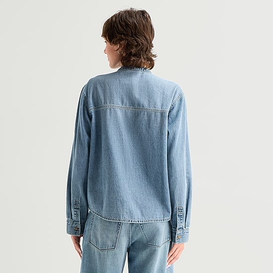 A.N.A Womens Split Tie Neck Long Sleeve Blouse