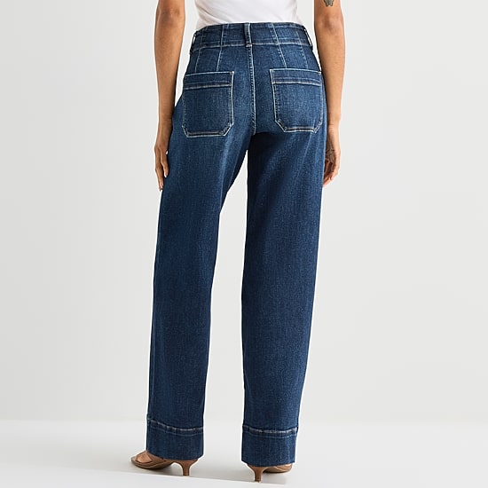 A.N.A Patch Pocket Womens High Rise Wide Leg Jean