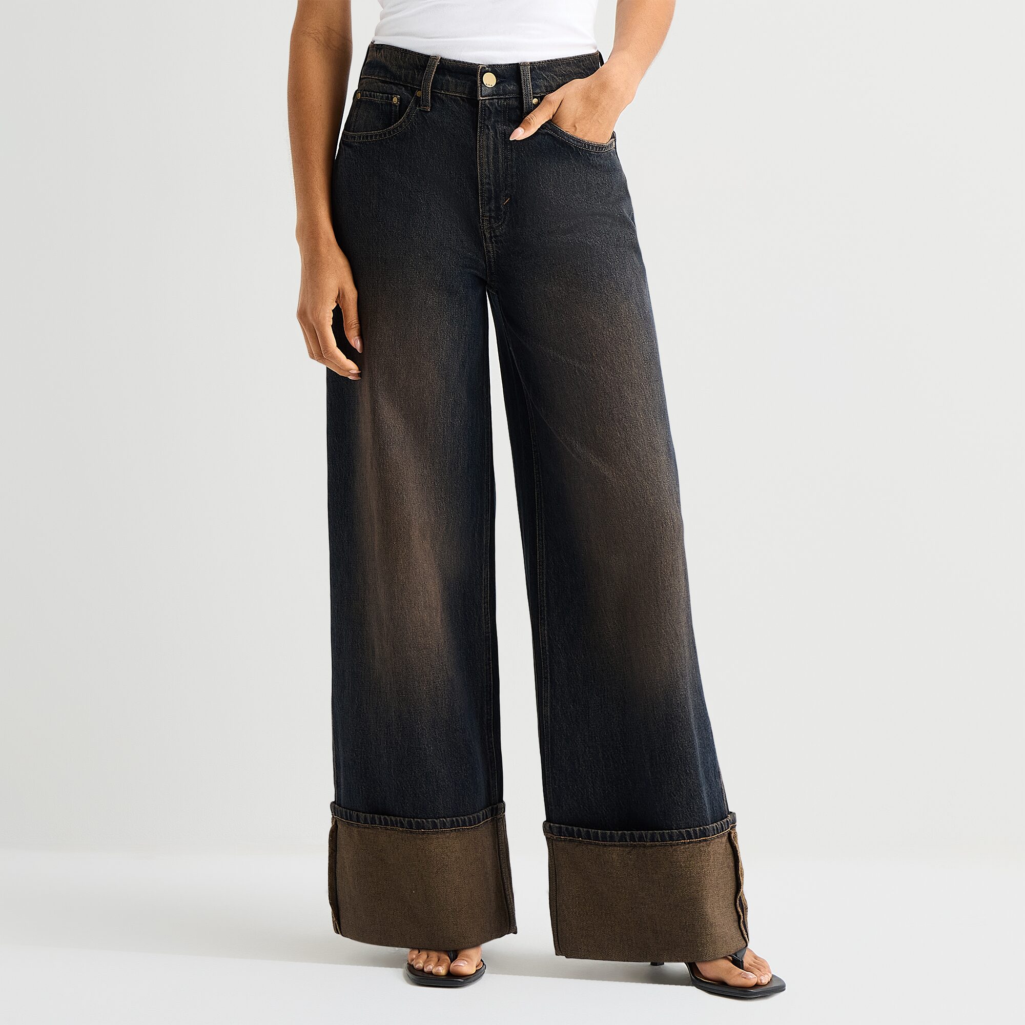 A.N.A Womens Highest Rise Wide Leg Jean