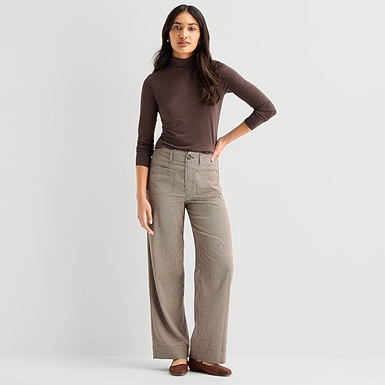 A.N.A Womens Mock Neck Long Sleeve T-Shirt