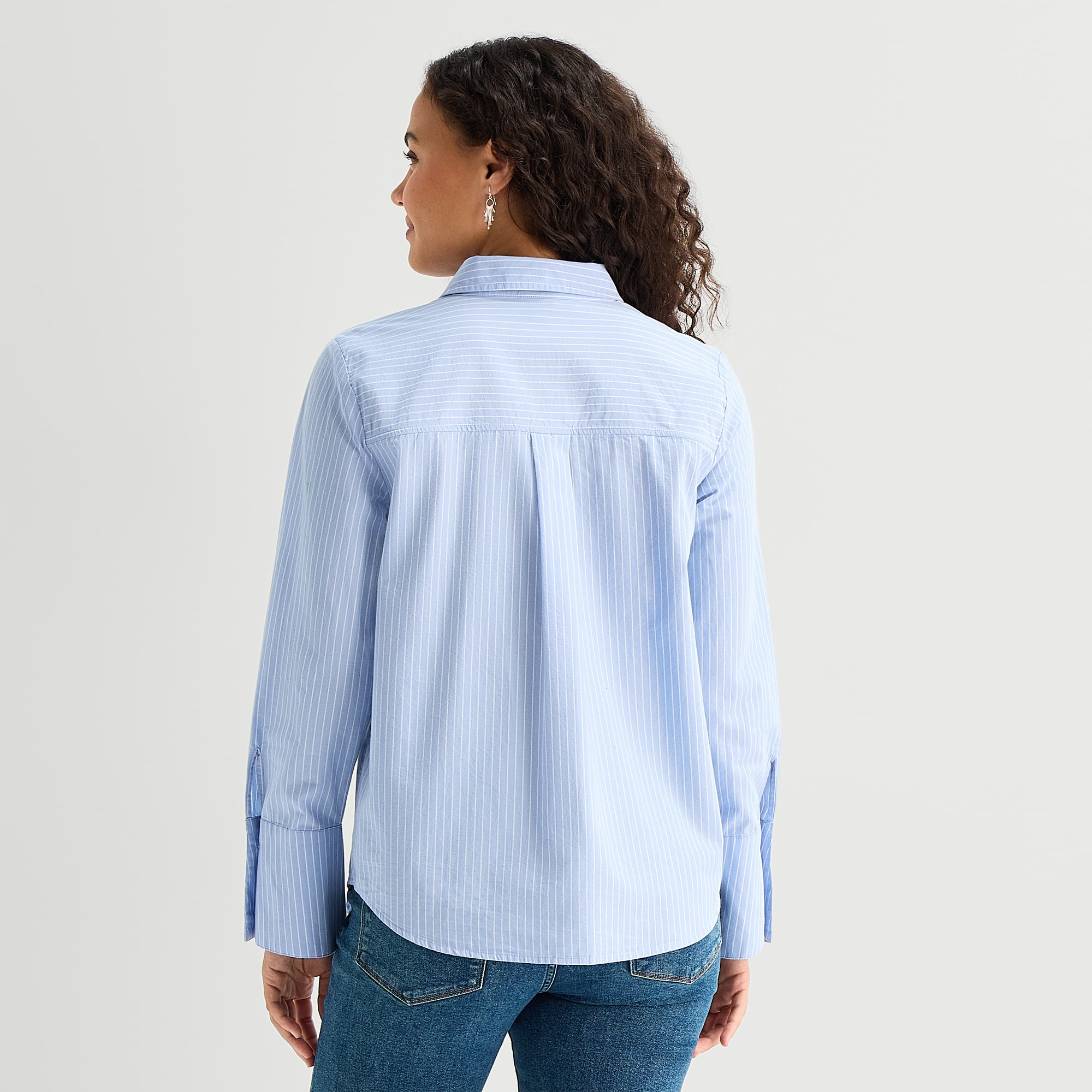 A.N.A Womens Cuffed Long Sleeve Regular Fit Button-Down Shirt