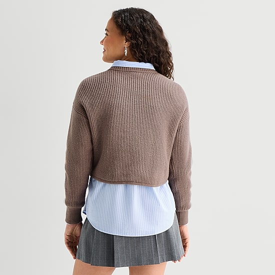 A.N.A Womens Mock Neck Long Sleeve Pullover Sweater