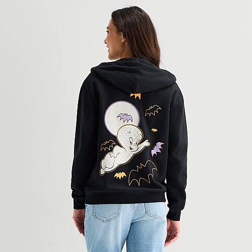 Bio Womens Long Sleeve Zipper Hoodie In Black