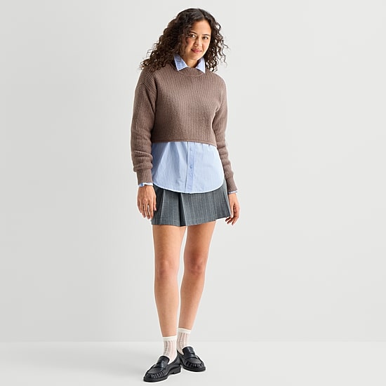 A.N.A Womens Mock Neck Long Sleeve Pullover Sweater
