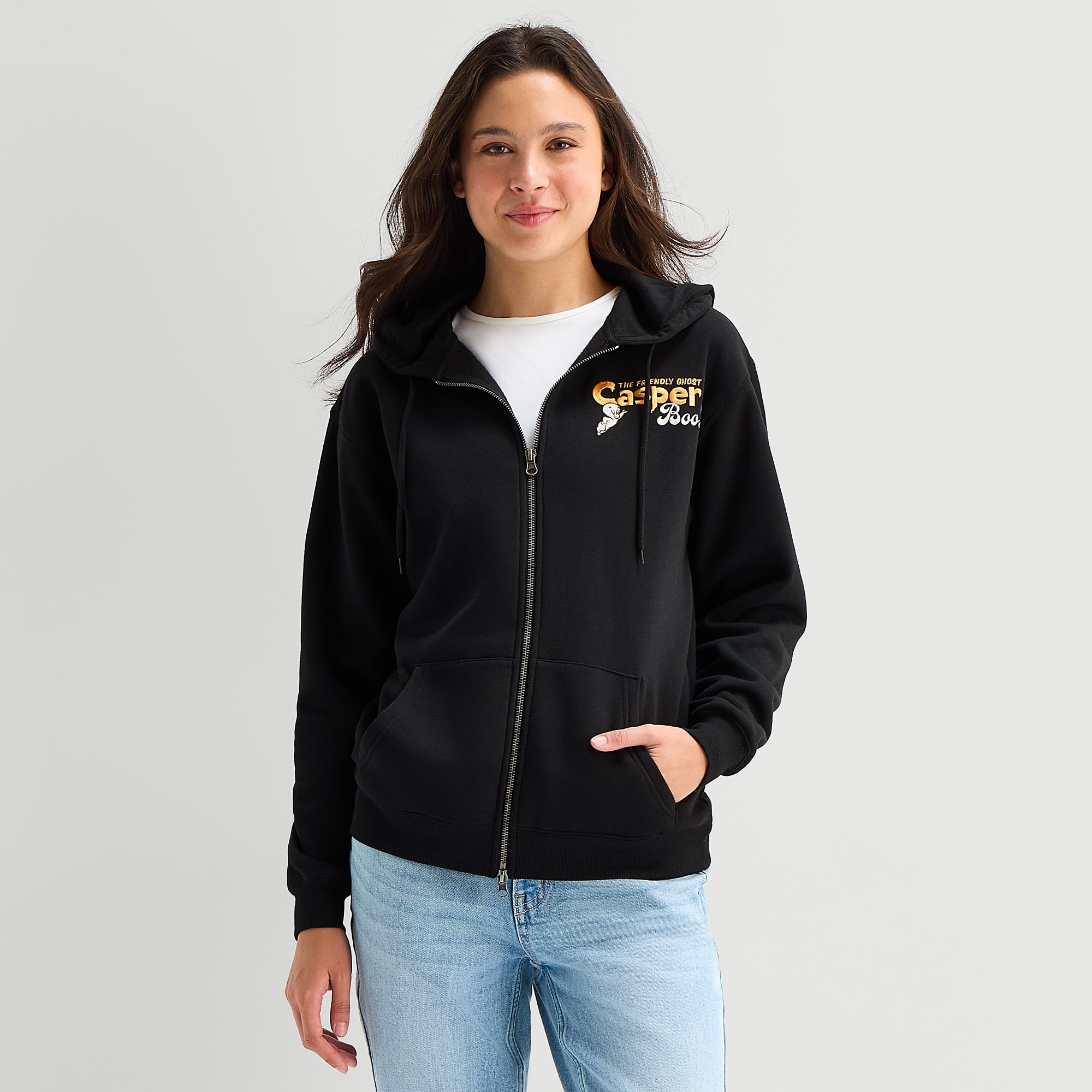 Casper Womens Juniors Long Sleeve Zipper Hoodie