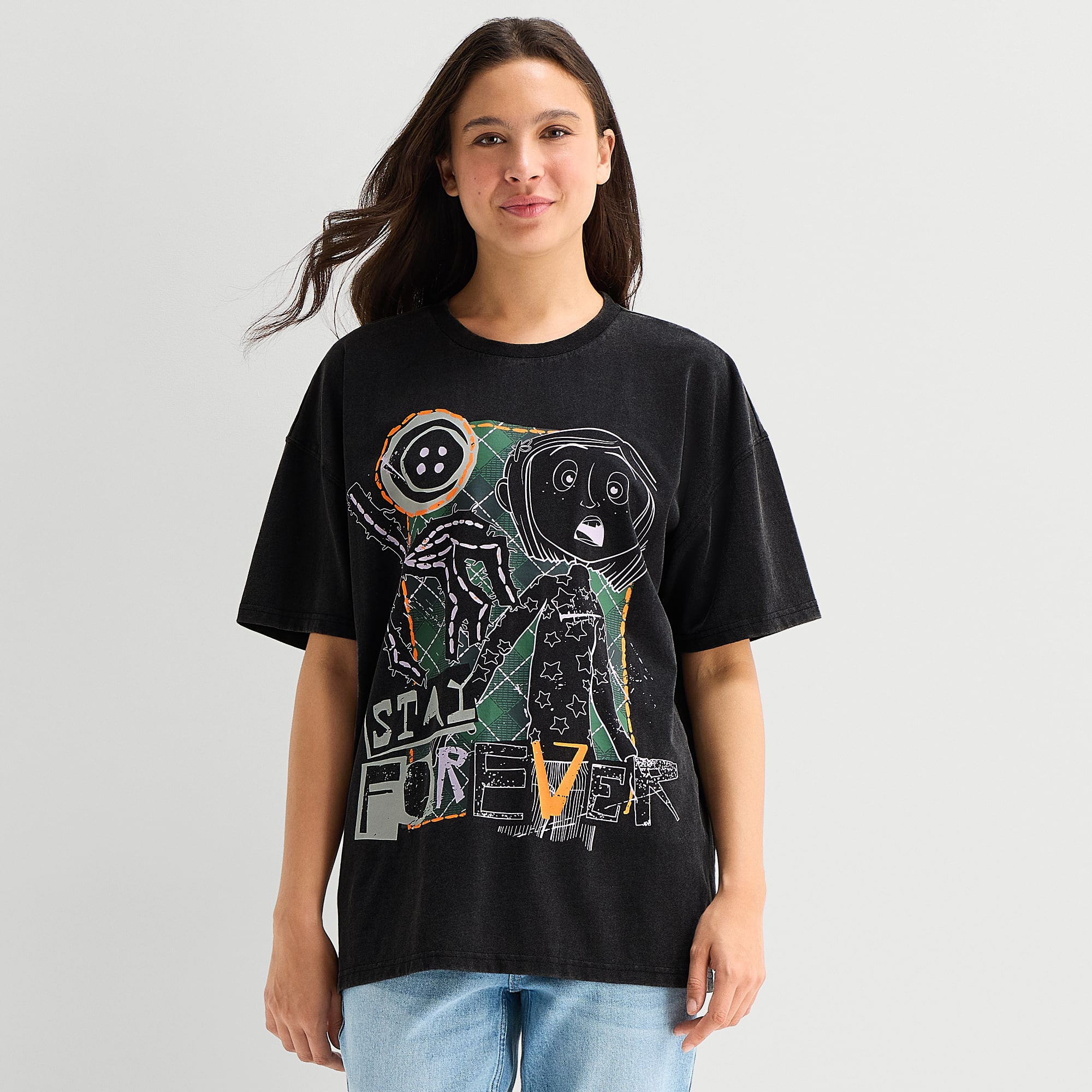 Womens Round Neck Short Sleeve Regular Fit Graphic T-Shirt