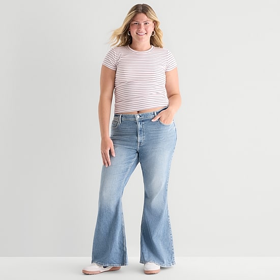 Arizona Womens Low Rise Flare Leg Jean