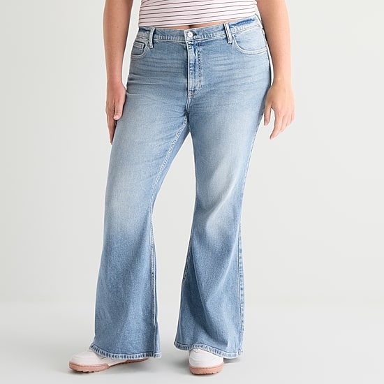 Arizona Womens Low Rise Flare Leg Jean