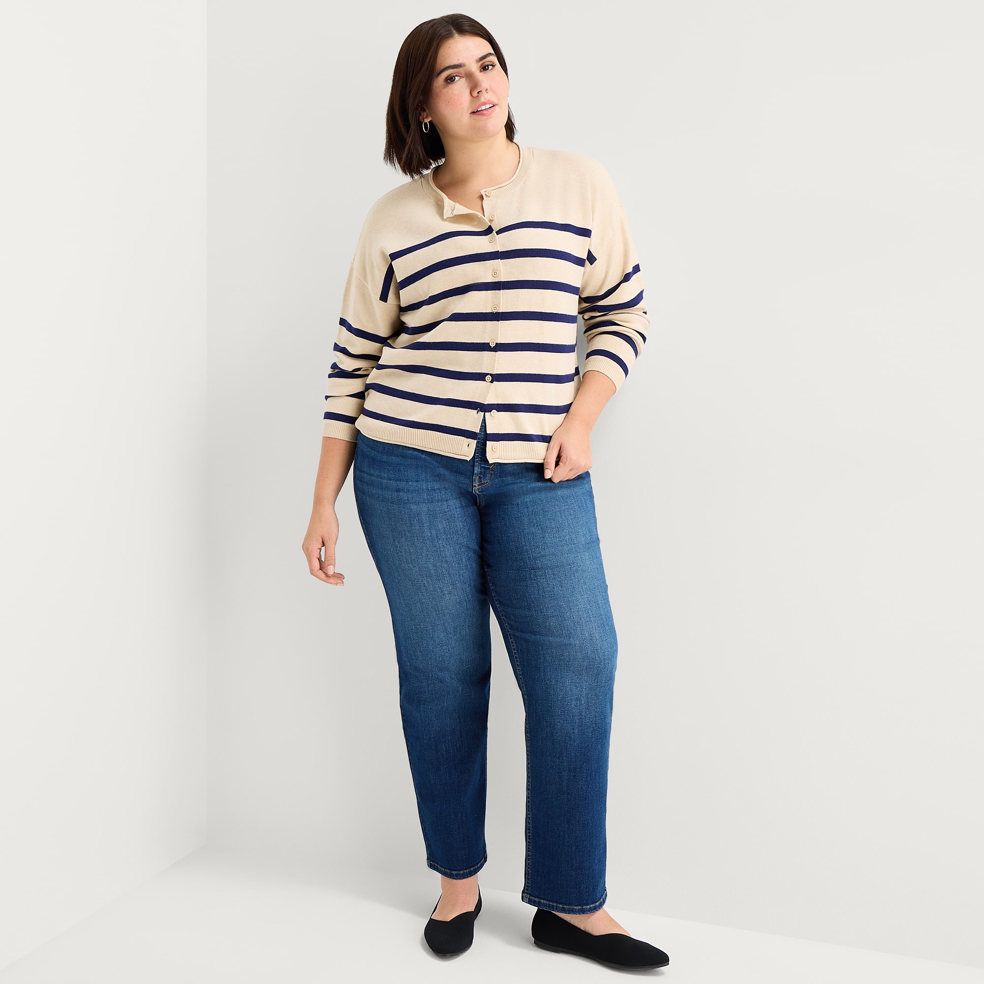 A.N.A Womens High Rise Straight Leg Jean
