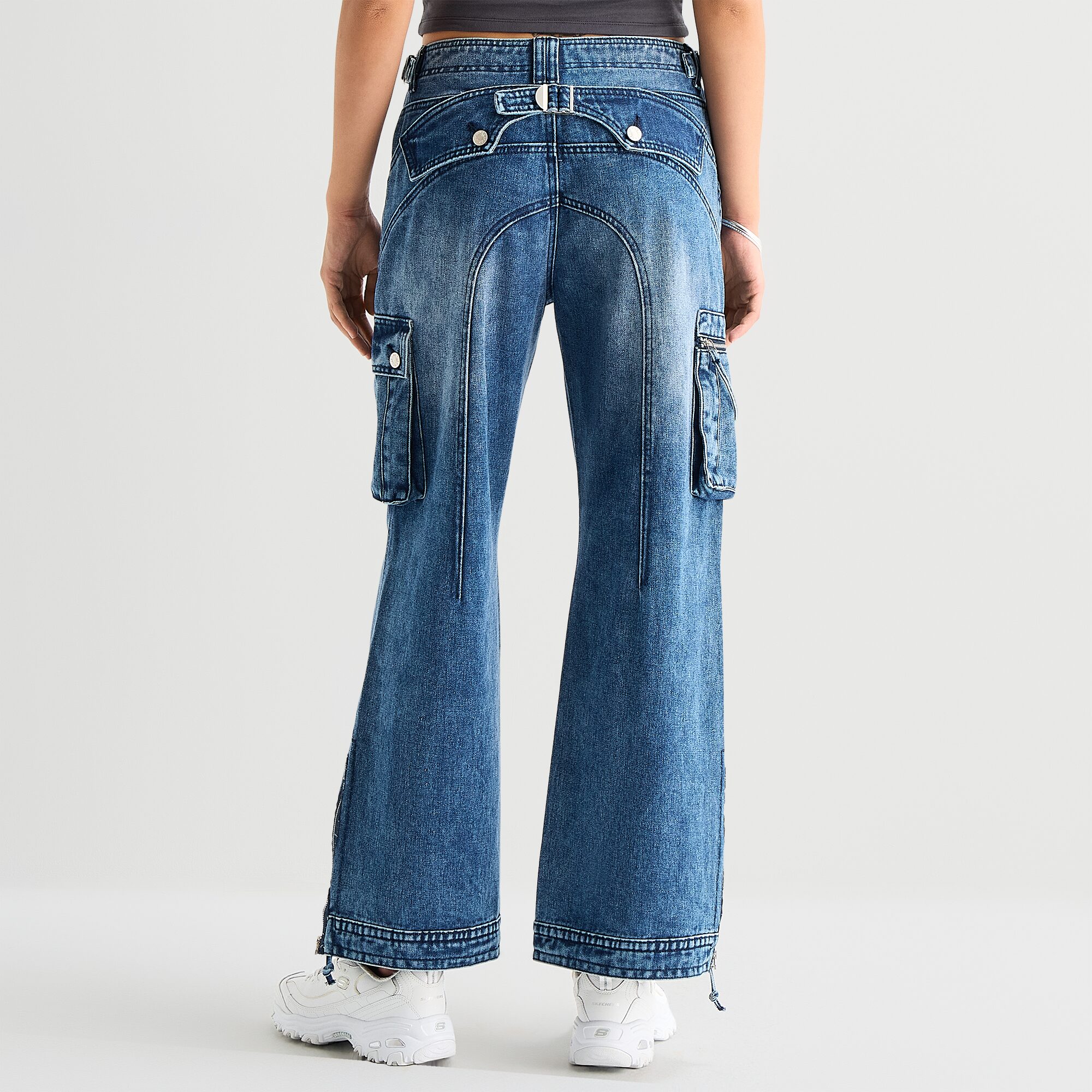 Forever 21 Womens Juniors Straight Mid Rise Cargo Pant